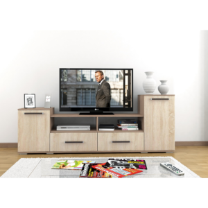 Тумба под ТВ Парус 2, ясень шимо/дуб сонома