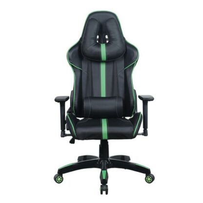 Кресло компьютерное BRABIX "GT Carbon GM-120", две подушки, экокожа, черное/зеленое, 531929