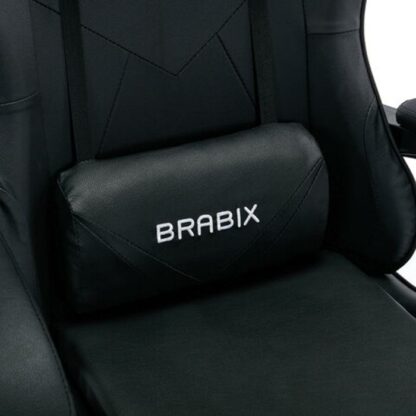 Кресло компьютерное BRABIX "Dexter GM-135", подножка, две подушки, экокожа, черное, 532800