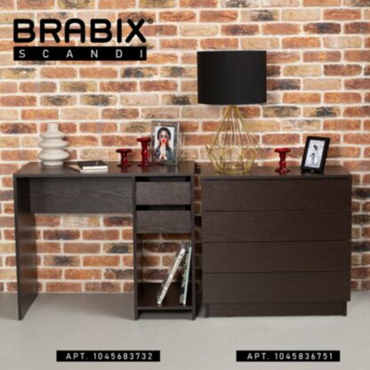 Стол письменный/компьютерный BRABIX "Scandi CD-017", 900х450х750 мм, 2 ящика, венге, 641896, ЦБ013706-3