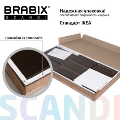 Стол письменный/компьютерный BRABIX "Scandi CD-017", 900х450х750 мм, 2 ящика, венге, 641896, ЦБ013706-3