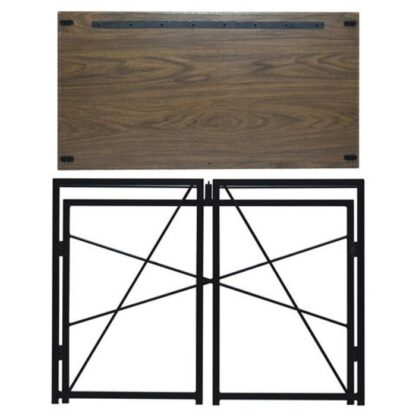Стол на металлокаркасе BRABIX "LOFT CD-002", 1000х500х750 мм, складной, цвет морёный дуб, 641212