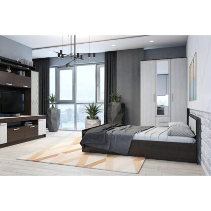 Кровать 90х200 с проложками ДСП Фиеста LIGHT, венге / лоредо