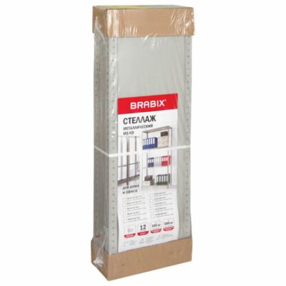 Стеллаж металлический BRABIX "MS KD-180/40/70-4", 1800х700х400 мм, 4 полки, компактная упаковка, 291113, S240BR124402