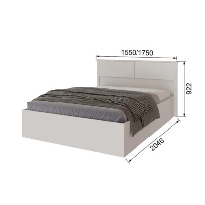 Кровать с настилом ДСП Толедо ТКР-1 160х200, Белый